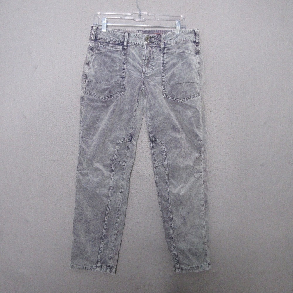 Pilcro Pants 27 The Wanderer Corduroy Gray Acid Wash Utility Indie Anthropologie